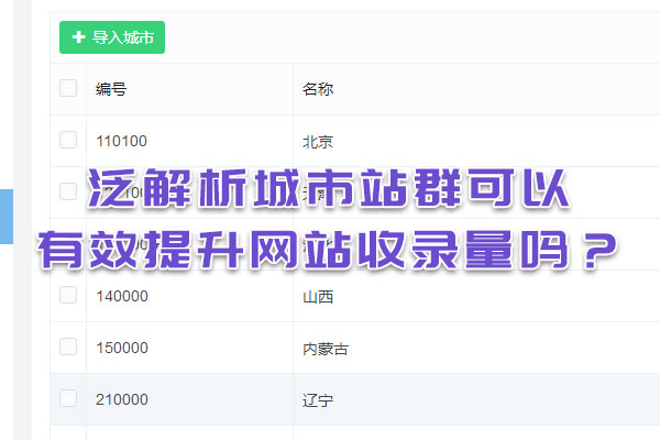 泛解析城市站群可以有效提升網(wǎng)站收錄量嗎？